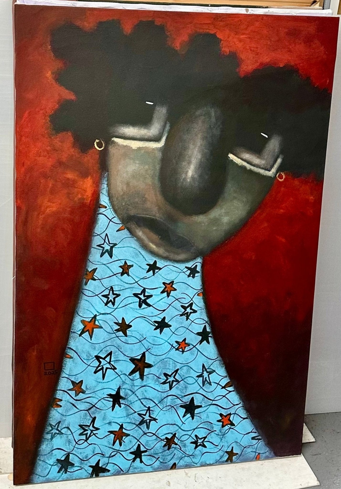 'Untitled' Figurative Portrait by Prince Obasi - Bibianna African Art Collective
