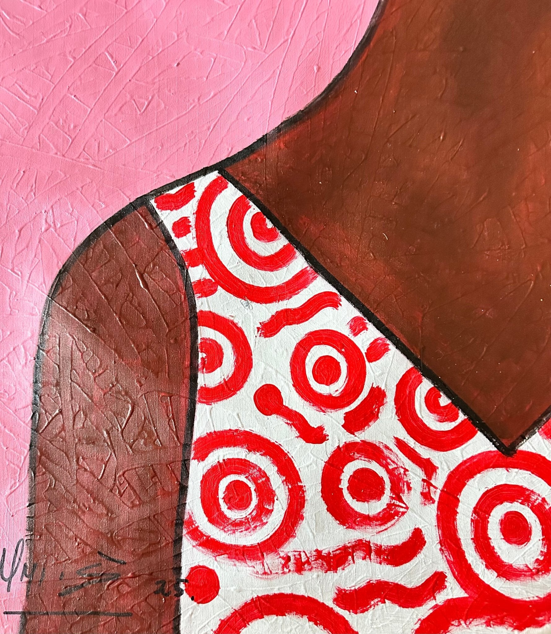 Vibrant Contemporary Abstract Portrait With Textured detail by Kolawale Niyi - Bibianna African Art Collective